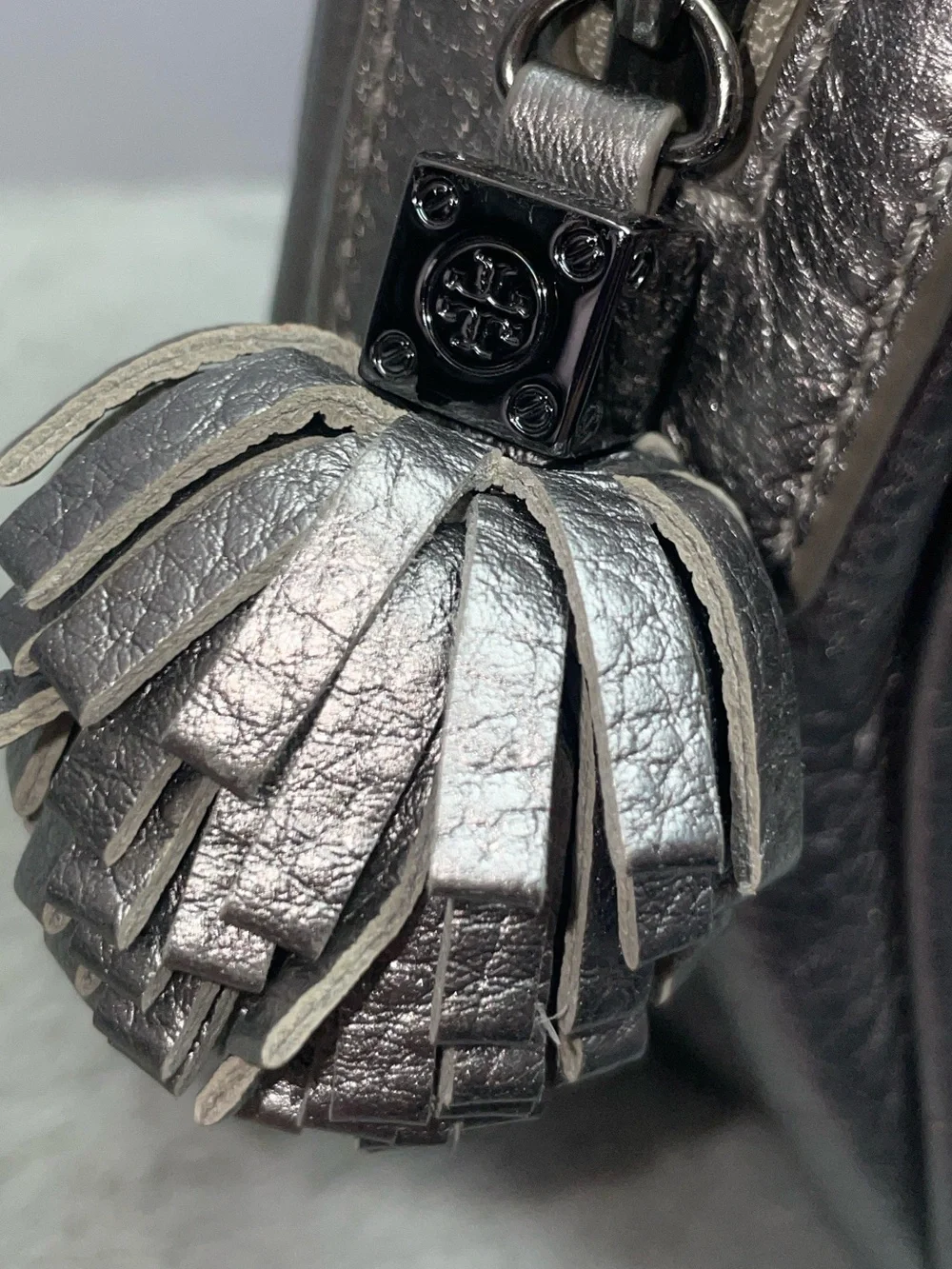 Tory Burch ‘Thea’ Metallic Leather Crossbody